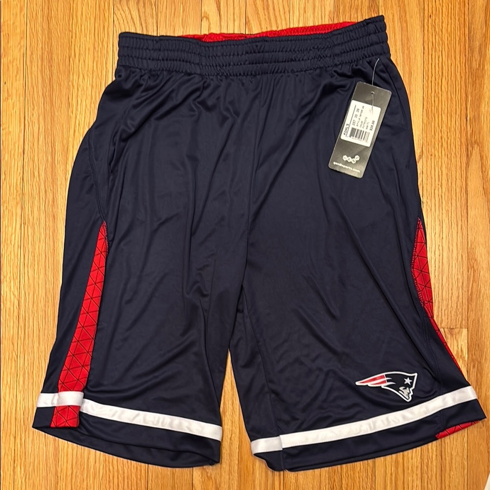 New England Patriots Blue and Red Athletic Shorts Boy XL 18